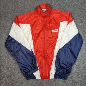Vintage 80s Adidas Originals Trefoil Windbreaker Mens M Red White Blue